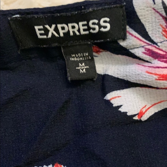 Floral Print Women's Top - Navy - Picture 3 of 4